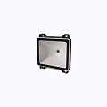 Square Audio Speaker With Black Frame Silver Grill And Mounting Bracket