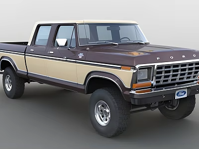 Classic Ford Pickup Truck With Two Tone Paint 3d model