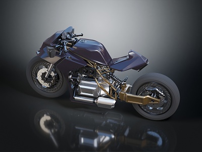 Modern motorcycle sci-fi motorcycle 3d model