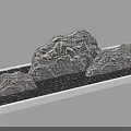 Stylish Garden Ornament with Natural Stones and Smooth Pebbles in Rectangular Tray
