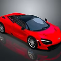 Red Sports Car Featuring Black Roof Silver Wheels and Sleek Aerodynamic Body Design