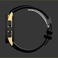 Gucci Luxury Watch With Black Leather Strap Gold Case And Chronograph Dial Design
