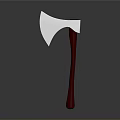 Modern Axe Weapon Design With Silver Blade And Red Handle