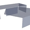 Modern Blue Glass Coffee Tables With Rippled Surface And Geometric Design