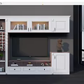 Nordic TV Background Cabinet Multi-function TV Cabinet 3d model