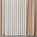 Beige and White Curtains Soft Fabric Textured Design For Home Interior Decoration