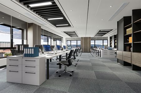 modern public office area office space 3d model