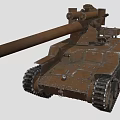 Brown Military Tank With Long Cannon Heavy Tracks And Strong Armor Design