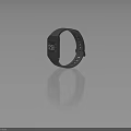 Gray Smart Watch With Digital Display Color Icons And Gray Wrist Strap Design