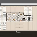 Modern White Sideboard With Glass Doors Built-in Lighting Storage Cabinets And Potted Plant