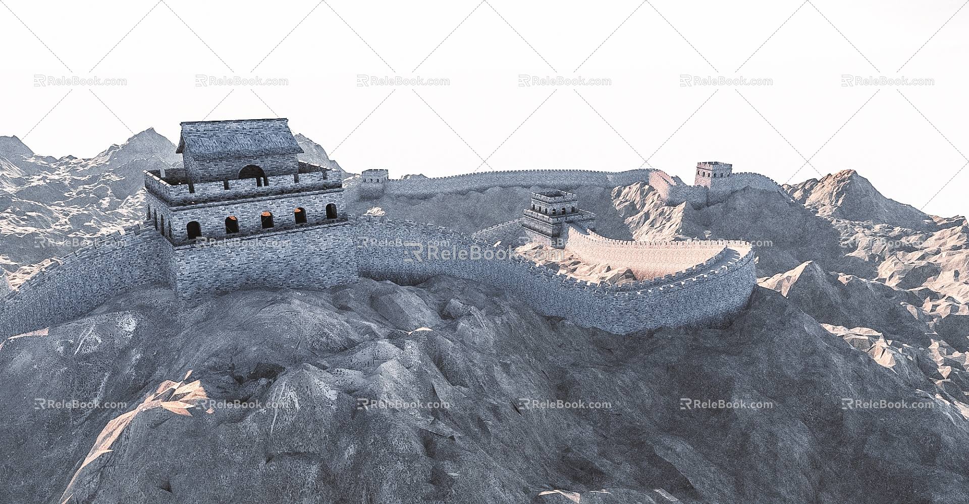 Chinese Great Wall Outdoor Great Wall Mountain Architecture 3d model