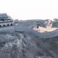 Majestic Great Wall Scenery with Winding Stone Walls and Ancient Watchtowers on Mountain Peaks