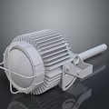 Industrial Electric Motor With Ribbed Heat Sink Fins Cylindrical Shaft And Mounting Bracket