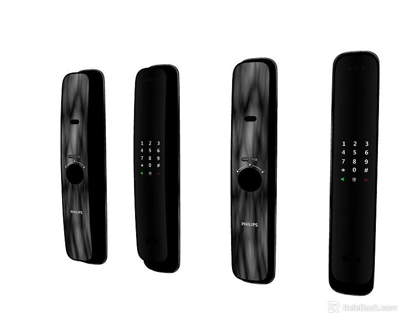 Smart Door Handles With Electronic Keypad Different Black Designs For Home Security 3d model 