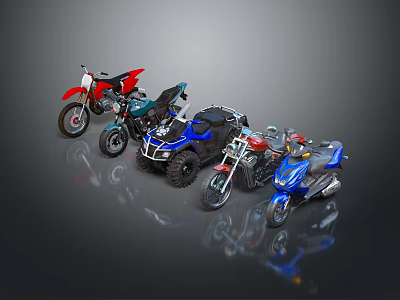 Modern motorcycle two-wheeled motorcycle off-road motorcycle road racing motorcycle 3d model