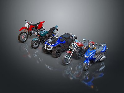 Modern motorcycle two-wheeled motorcycle off-road motorcycle road racing motorcycle 3d model