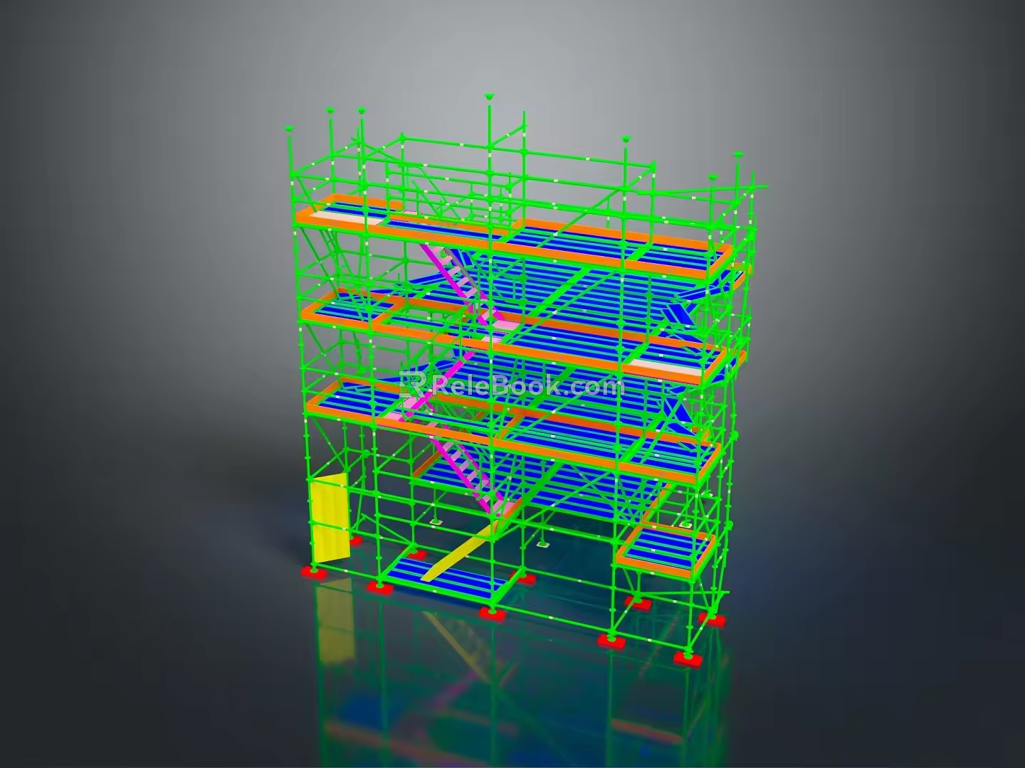 Iron frame large iron frame iron frame house factory industrial iron frame iron ladder rigid ladder work frame rigid scaffold 3d model