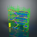 Iron frame large iron frame iron frame house factory industrial iron frame iron ladder rigid ladder work frame rigid scaffold 3d model