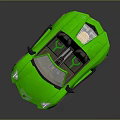 Green Convertible Sports Car with Open Top Design and Gold Rims Modern Sleek Exterior