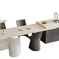Modern Dining Table and Chair Combination Dining Chair Dining Table Single Chair 3d model
