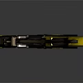 Futuristic Sci-Fi Weapon With Yellow Black Metallic Design And Textured Grip Structure