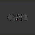 White And Dark Sheriff Police Car With Emergency Lights And Official Badge Logo