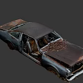 Abandoned Rusty Old Car With Faded Paint Broken Windows And Rusty Body