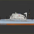 Detailed Motorcycle Model Displayed On White Platform With Orange Edge