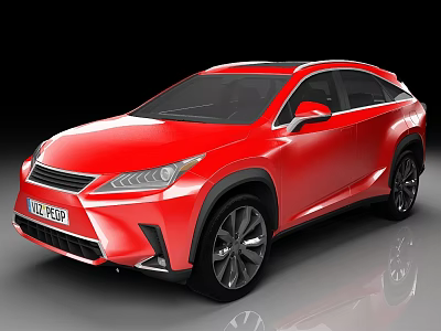 Red Sporty SUV With Modern Exterior Design And Sleek Body Lines 3d model
