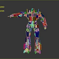 Detailed Robot Character Design Featuring Blue Red Silver Mechanical Parts And Standing Pose
