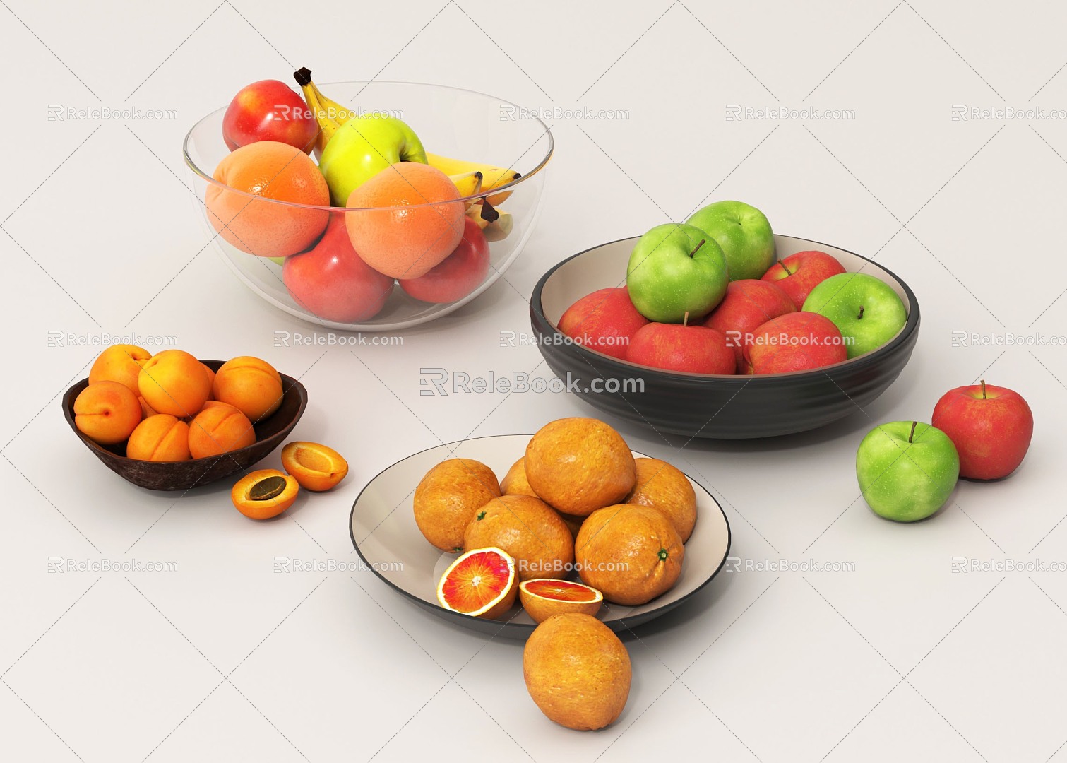 Fruit and vegetable fruit plate 3d model