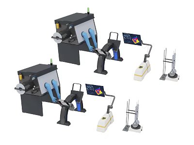 Advanced Industrial Equipment With Mechanical Arms Digital Displays Control Panels And Accessories 3d model