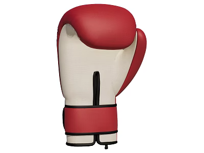 Red And White Boxing Gloves With Wrist Support For Sports Training Equipment 3d model