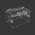 Garden Landscape Design With Wooden Crate Containing Cardboard Boxes And Stones