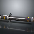 MAMBA Military Missile Weapon Featuring Gray Body Yellow Red Markings And Tail Fins