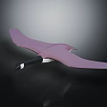 Pink Pterosaur Flying Model with Smooth Wings on Dark Background 3d model