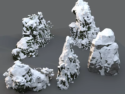 Modern rockery snow rockery 3d model Modern rockery snow rockery 3d model