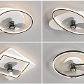 Modern Air Conditioner Fan With Different Shapes And LED Light Frames For Interior 3d model