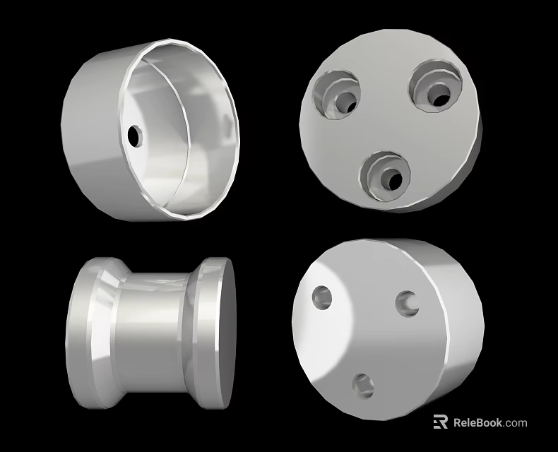 Industrial Equipment Metal Components With Precision Machined Holes And Smooth Surface 3d model 