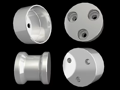 Industrial Equipment Metal Components With Precision Machined Holes And Smooth Surface 3d model