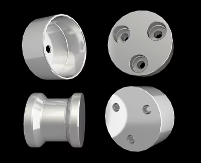 Industrial Equipment Metal Components With Precision Machined Holes And Smooth Surface 3d model