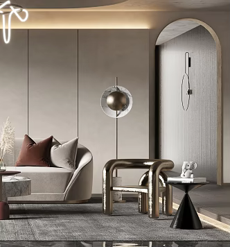 Modern Leisure Chair Light Luxury Leisure Chair Cream Style Leisure Chair Coffee Table Side Table Corner Table Single Chair Ornaments Decorations G766 3d model