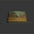 Vintage Green Hat Design With Yellow Woven Band And Text On Brim