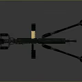 Military Machine Gun With Tripod Stand Long Barrel And Ammunition Box