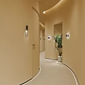Elegant Modern Beauty Salon Interior With Treatment Bed Mirror And Lighting