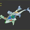 Futuristic White Aerial Vehicle Concept With Blue Transparent Cockpit And Streamlined Design