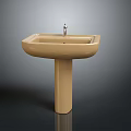 Food Preparation Beige Pedestal Sink For Kitchen Cleaning And Use