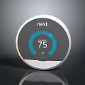 Nest Smart Thermostat Displaying Cool Mode At 75 Degrees For Home Temperature Control