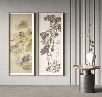 New Chinese Landscape Painting Decorative Painting 3d model