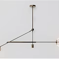 Modern Metal Chandelier With Geometric Structure And Circular Light Rings Design